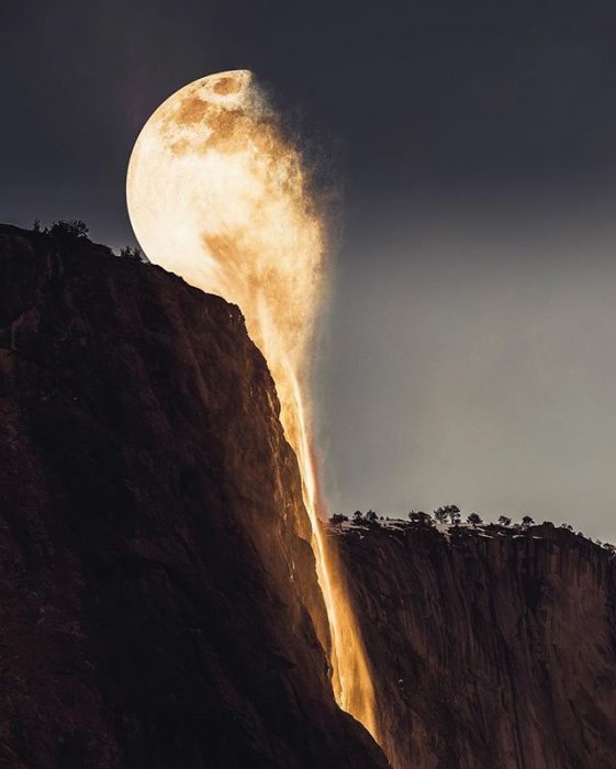 montaje de una cascada lunar