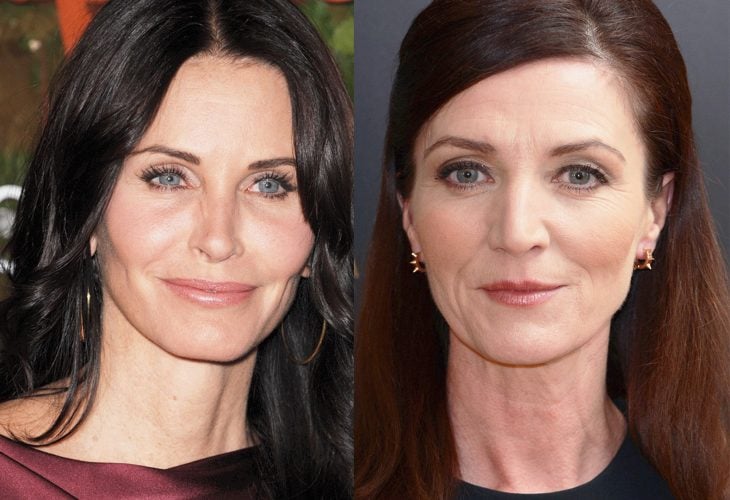 comparación entre Courtney Cox y Michelle Fairlley