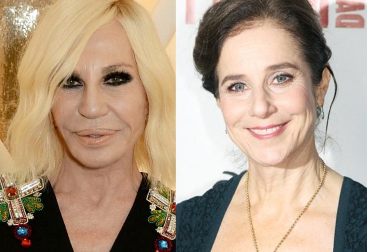 comparación entre Donatella Versace y Debra Winger