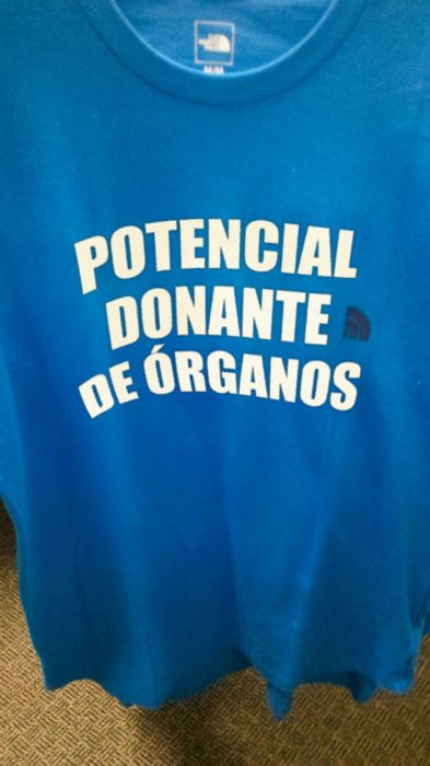 camiseta potencial donante de órganos