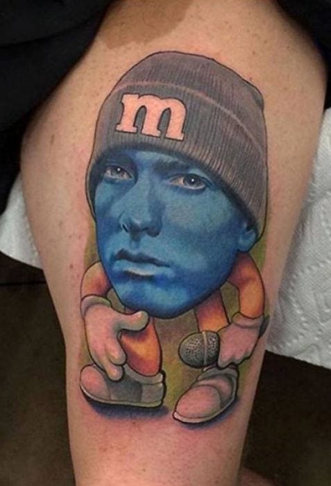tatuaje de Eminem como m&m