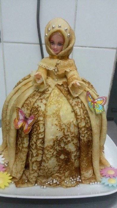 barbie con vestido de hotcake 