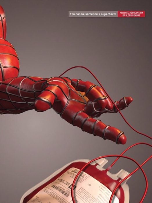 campaña de donación de sangre: spiderman 