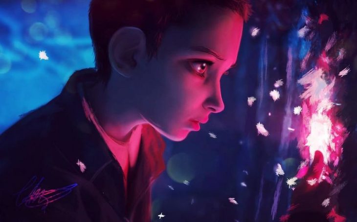 Eleven de Stranger Things estilo anime 