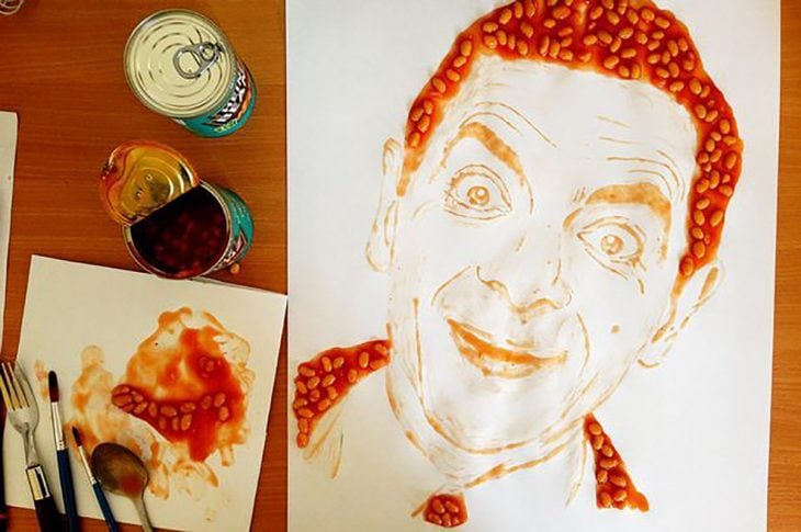 Mr. Bean hecho de frijoles