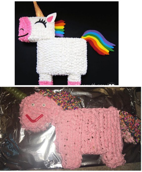 fail de pastel unicornio