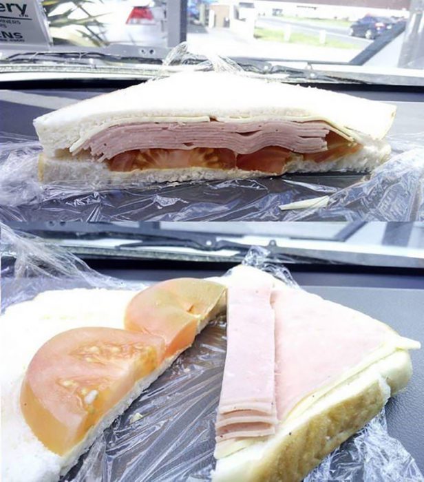 sandwich que engaña 