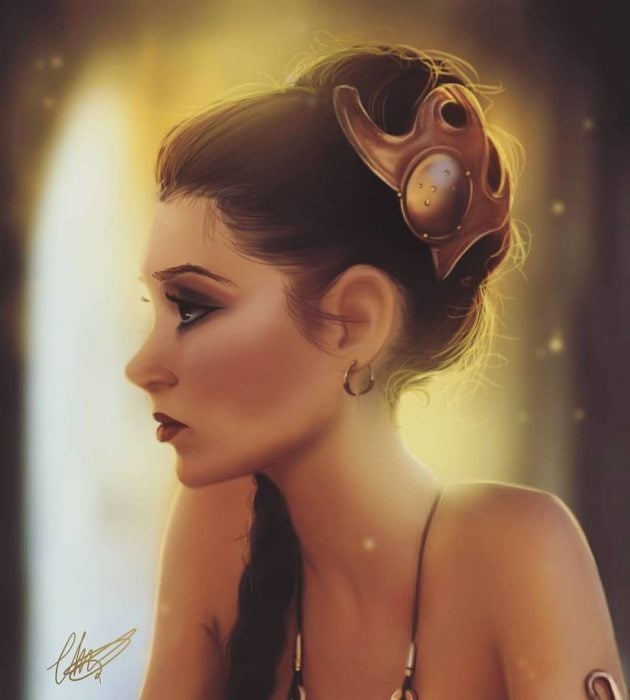 Princesa Leia star wars estilo anime 