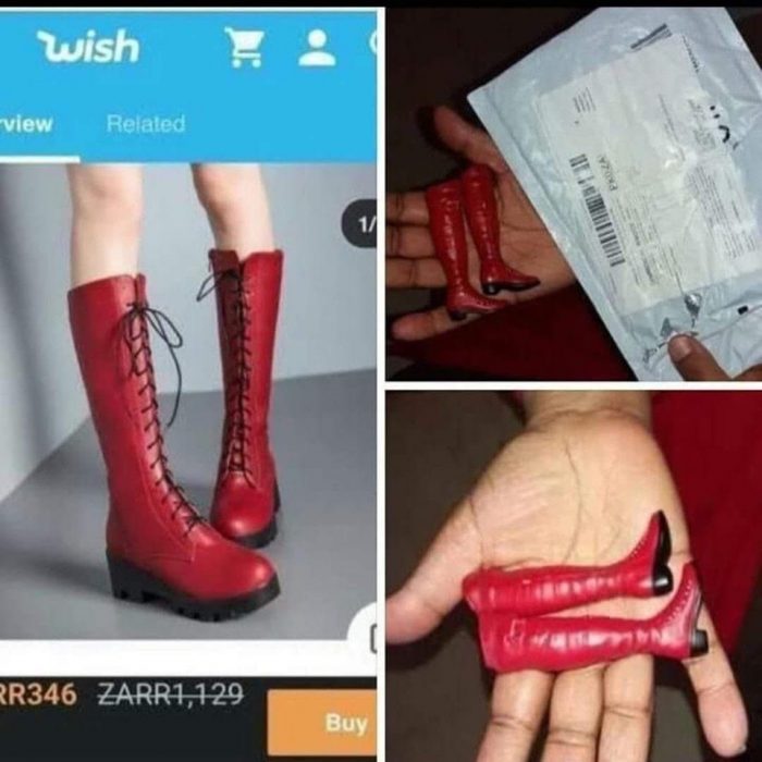 expectativa vs realidad, botas de wish 