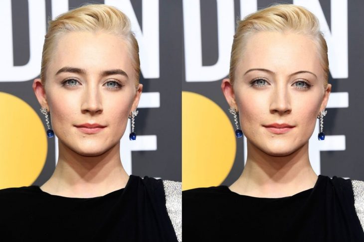 Saoirse Ronan con cejas de los 90 