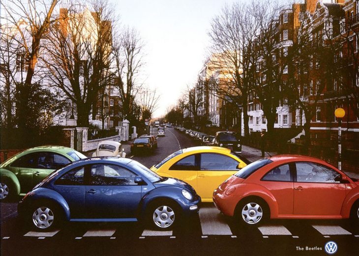 anuncio de carritos beetles como los beatles 