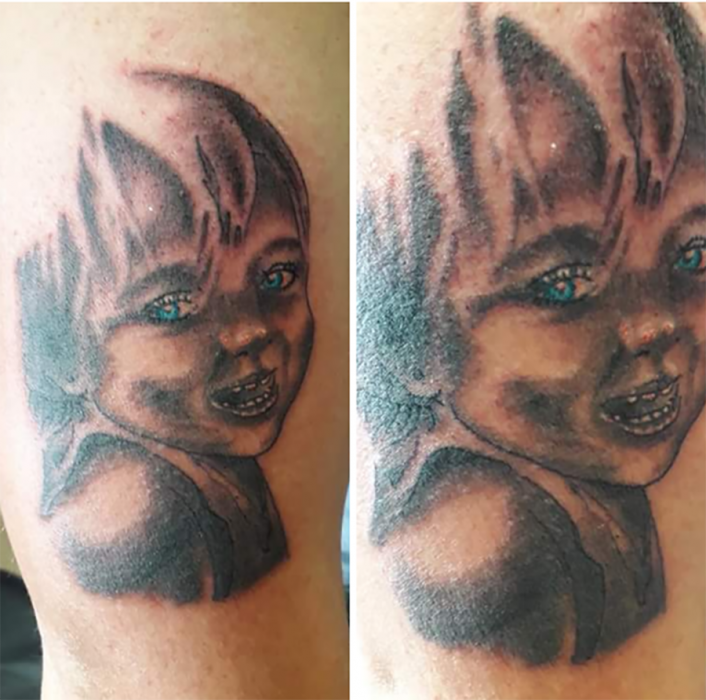 tatuaje mal hecho de un niño 