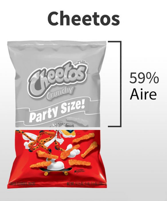 cantidad de aire en cheetos 