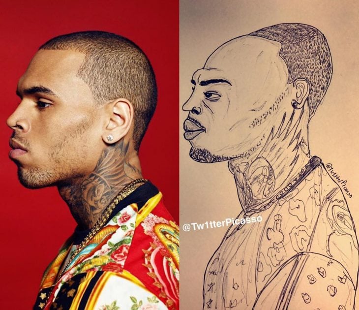 retrato feo de Chris Brown