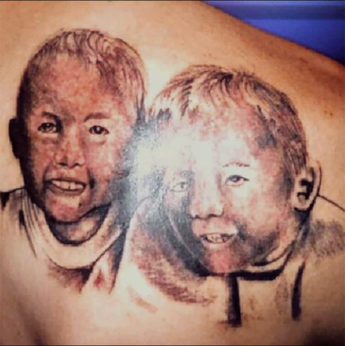 tatuaje mal hecho de niños 