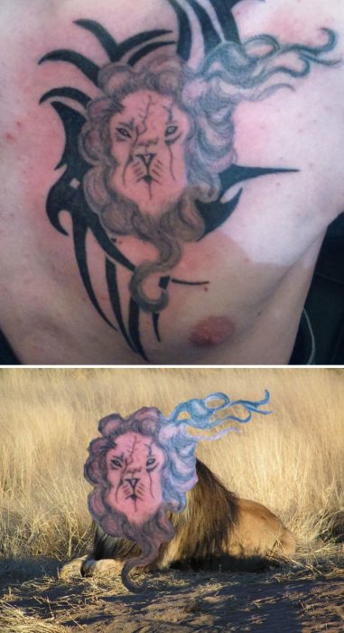 tatuaje feo de león 