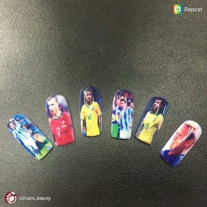 uñas impresas de futbolistas 