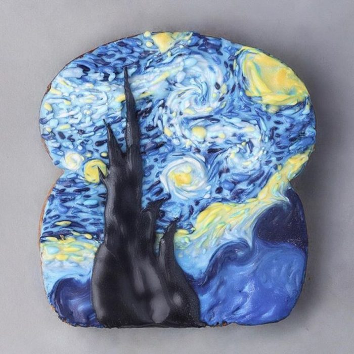 tostada de la noche estrellada de Vincent van Gogh