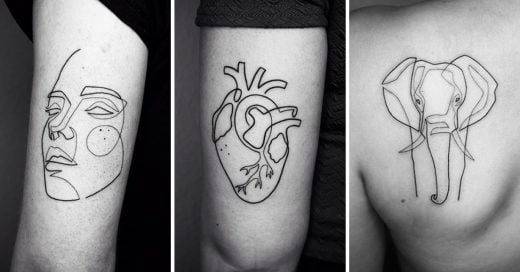 Cover tatuajes minimalistas hechos con una sola línea