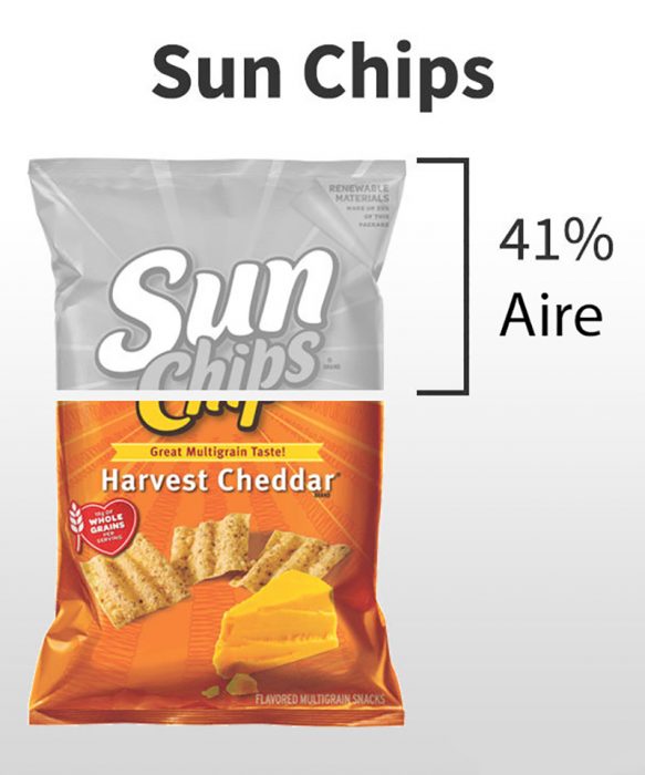 cantidad de aire en las sun chips
