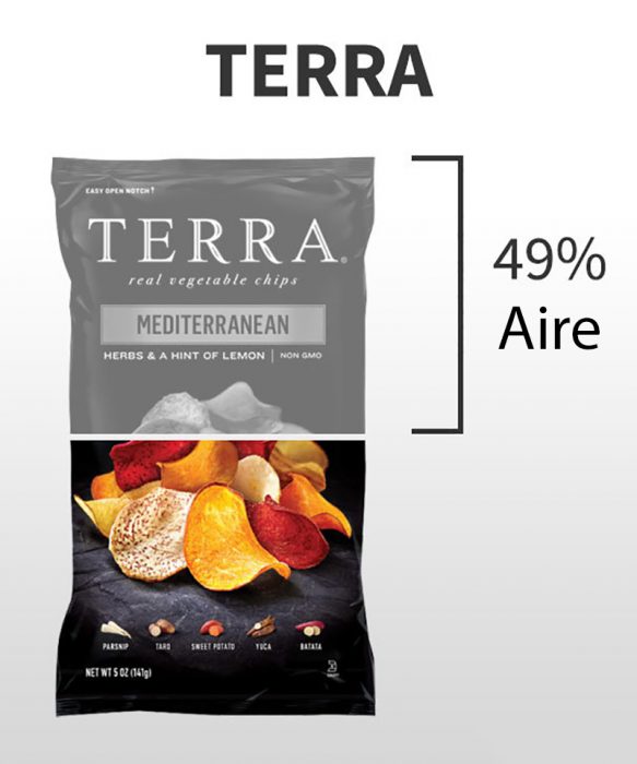 cantidad de aire en las papitas Terra