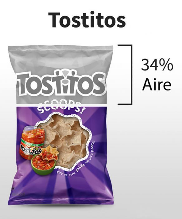 cantidad de aire en tostitos 