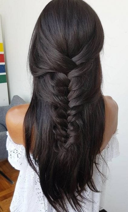 trenza de cabello largo 