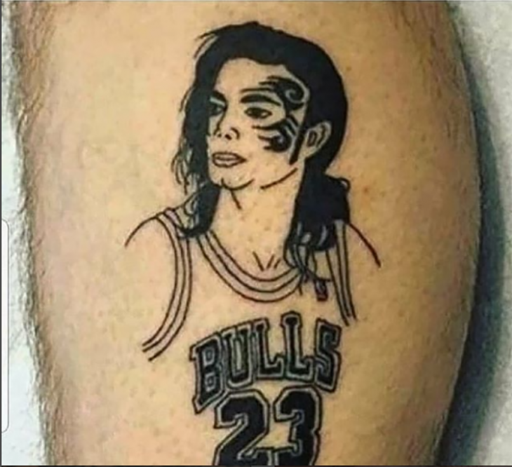 tatuaje de michael jackson como basquetbolista 