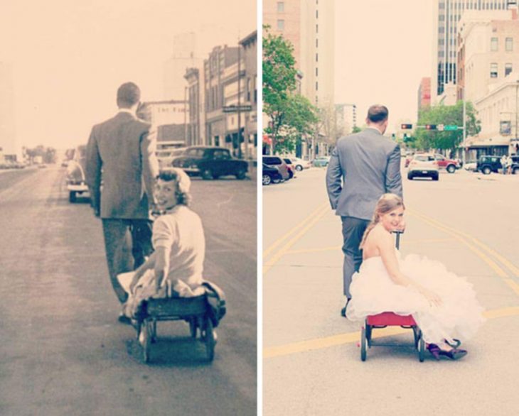 recreación de foto de boda 