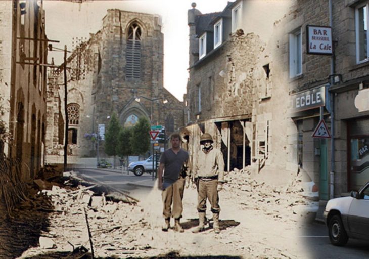 A un lado de mi abuelo en las calles de Francia, 1944 vs. 2013