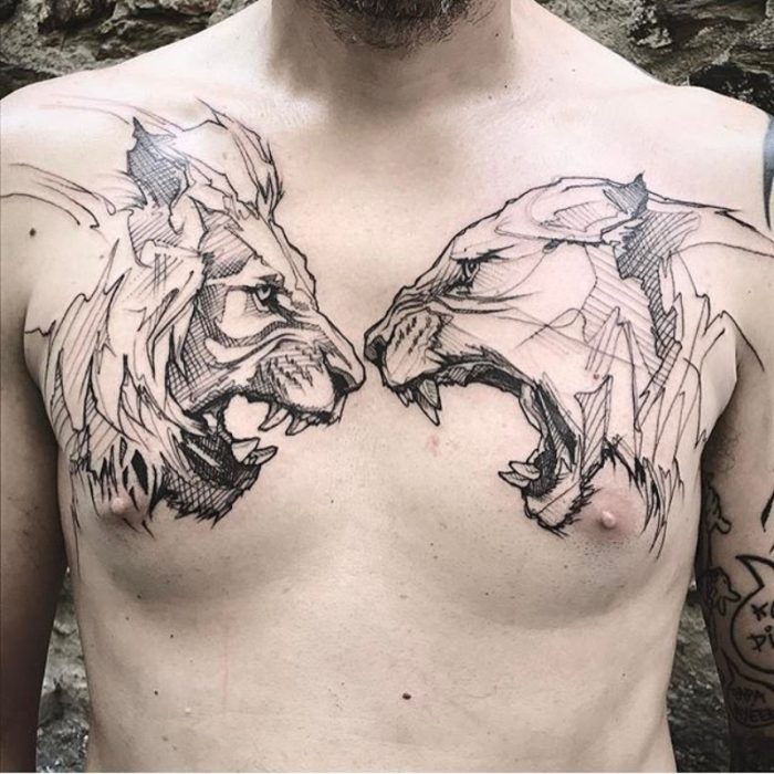 tatuaje de leones 