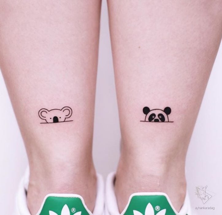 tatuaje de panda y koala 