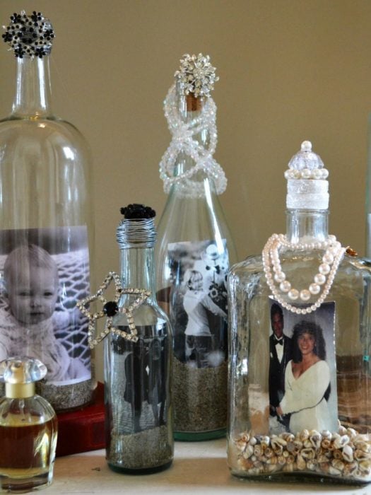 fotos familiares en botellas 
