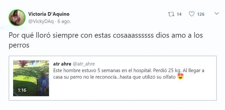 comentario en twitter de una mujer que llora 