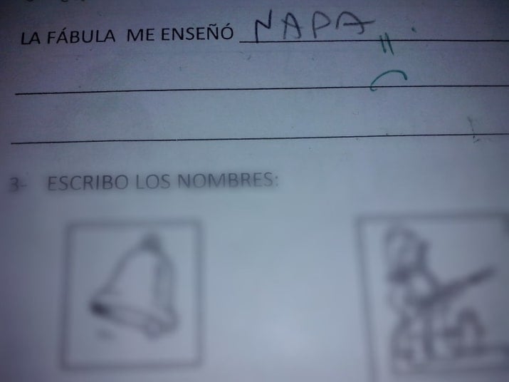 niños respuestas creativas estudiantes examen