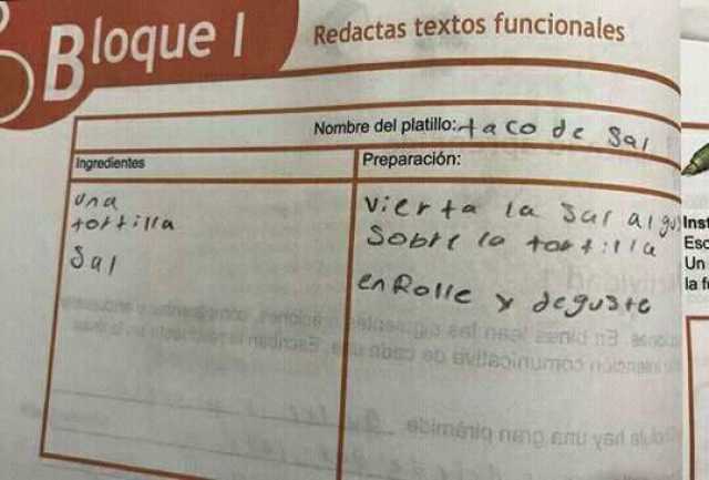 niños respuestas creativas estudiantes examen