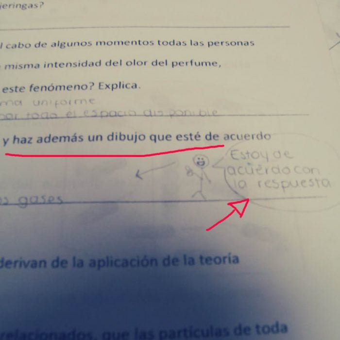 niños respuestas creativas estudiantes examen