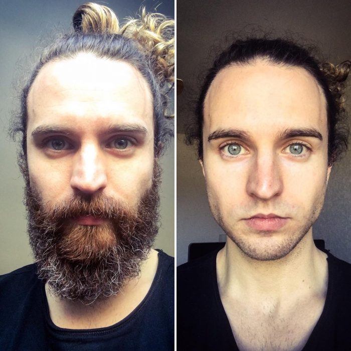 Antes y después de la barba