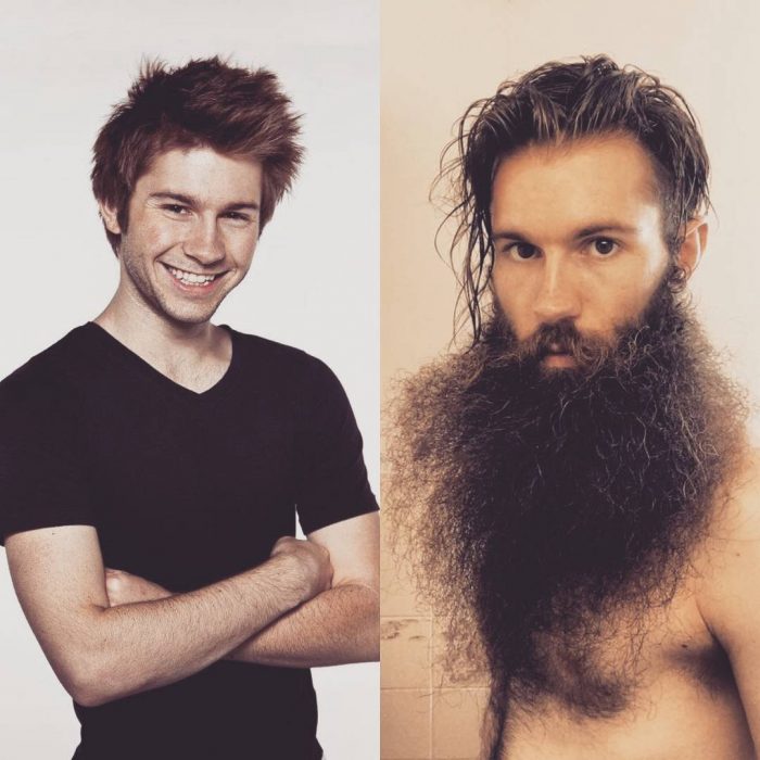 Antes y después de la barba