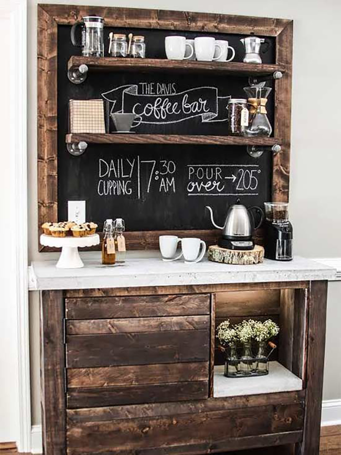 49+ Coffee Bar En Kapsalon Coffee station bar diy stations corner kitchen nook knockoffdecor area bars