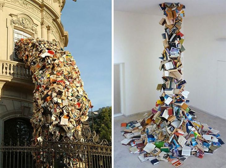 escultura de libros 