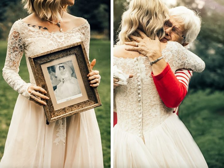 Se puso el vestido de su abuela en su boda