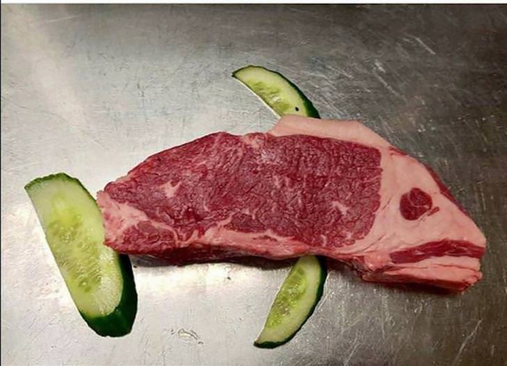 chuleta en forma de pez