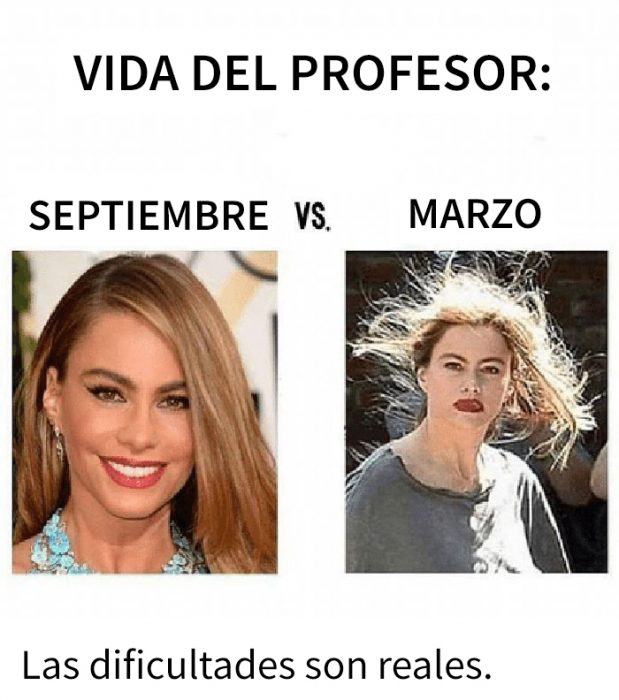 meme septiembre vs marzo profesores 