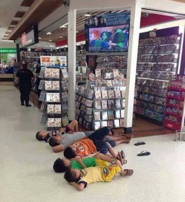 niños odian ir de compras
