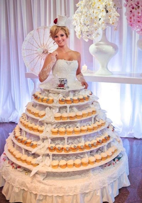 vestido de novia de cupcakes 