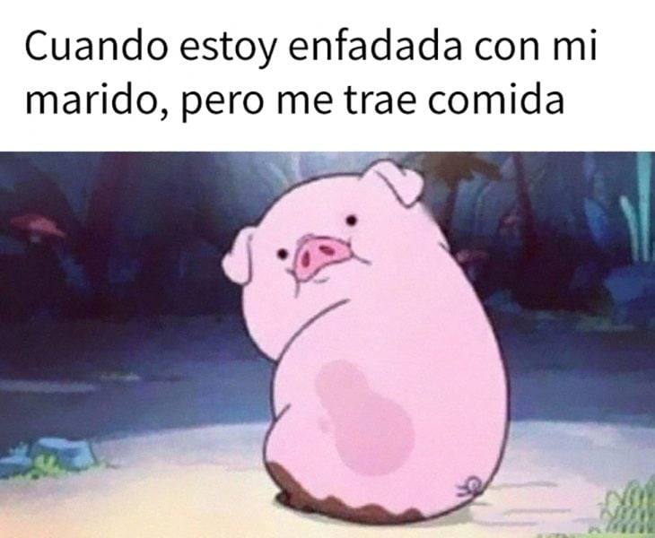 memem cerdito, comida 