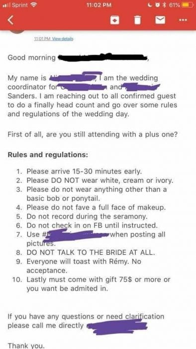 lista de requisitos para boda