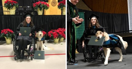 Cover Perro que acompañó en todas sus clases a una joven se gradúa con honores