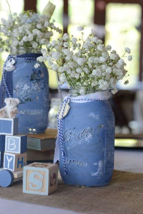 mason jars azules 